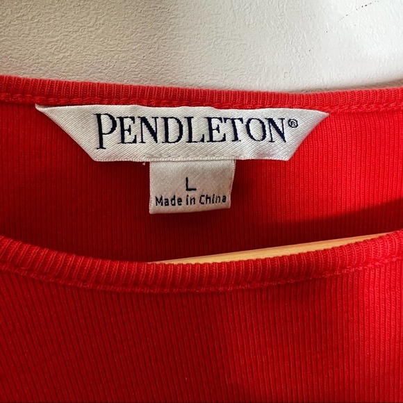Pendleton Solid Red Long Sleeve Cotton Shirt Size Large - Picture 5 of 7